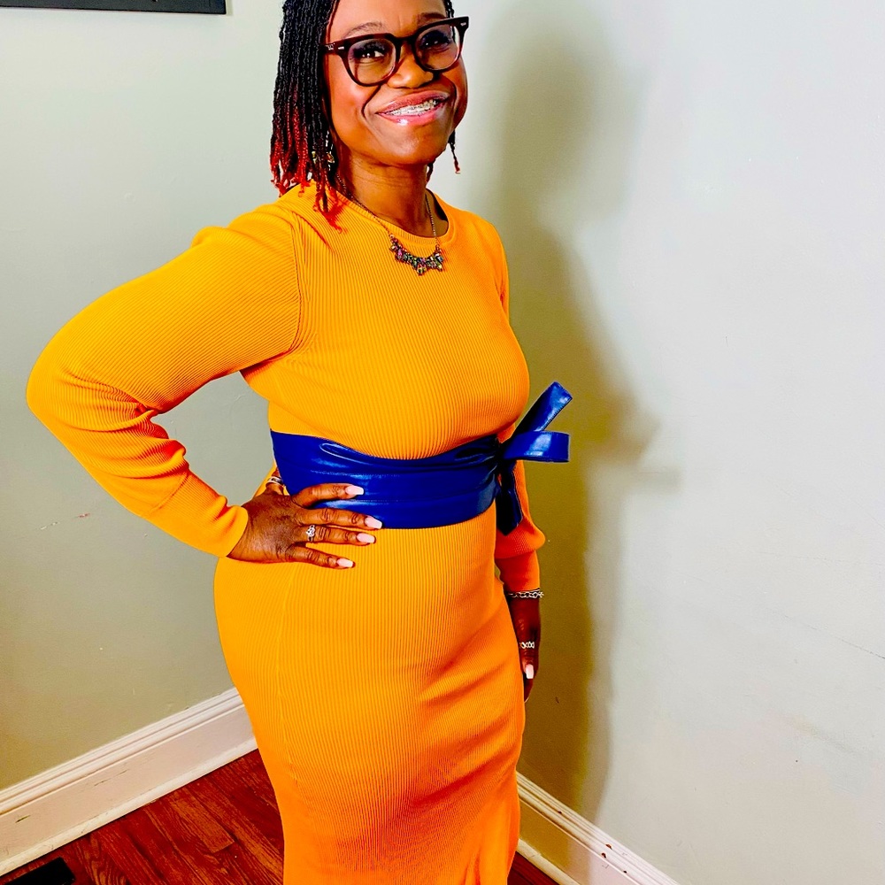 Orange Long sleeve dress